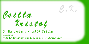 csilla kristof business card
