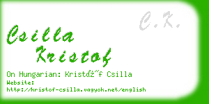 csilla kristof business card